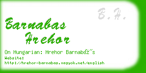 barnabas hrehor business card